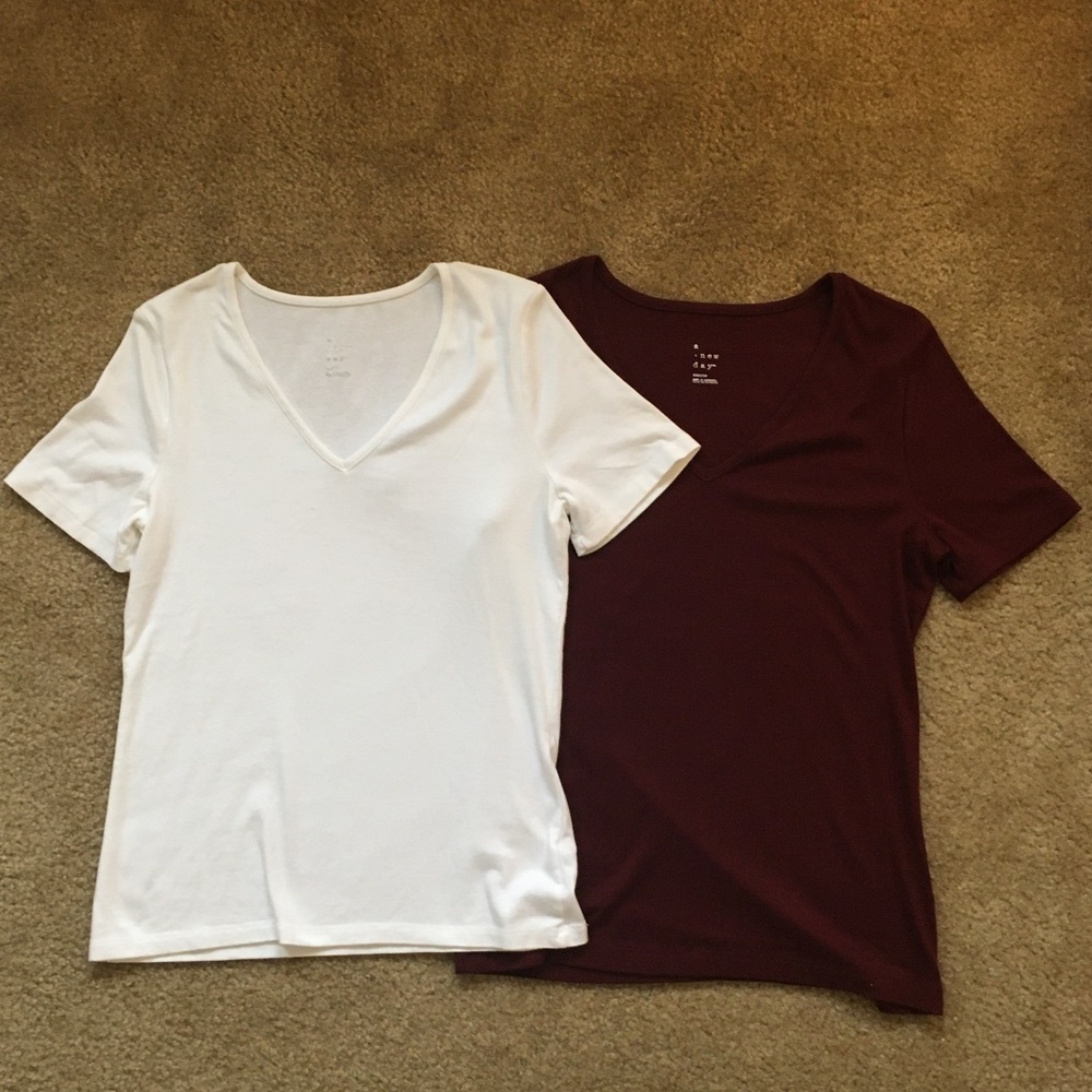 COPY - A New Day Short Sleeve V-Neck T-Shirts 2-pack NWOT